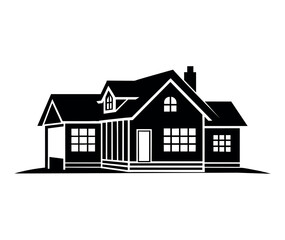 house Cityscape, vector background, black silhouette