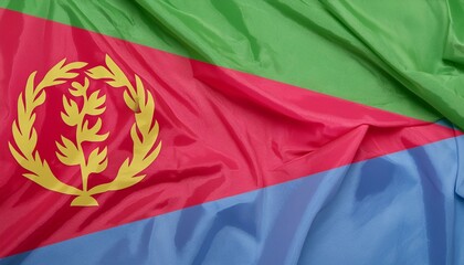 Fototapeta premium Fabric and Wavy Flag of Eritrea