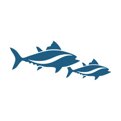 Vector illustration of fish swimming side by side