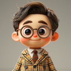 3d rendered photo of cute character model made with generative AI
