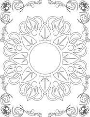 Printable Mandala Coloring Page for Adults. Educational Resources for School for Kids. Adults Coloring Book. Mandala Coloring Activity Worksheet.