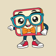 Design character cute television. A happy tv vintage retro character
