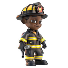 Fototapeta premium Isolated 3d firefighter. No background.