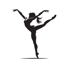 Gymnastics female silhouette illustration set