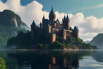 Fototapeta premium castle on the lake