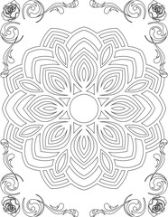 Printable Mandala Coloring Page for Adults. Educational Resources for School for Kids. Adults Coloring Book. Mandala Coloring Activity Worksheet.