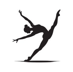 Gymnastics female silhouette illustration set