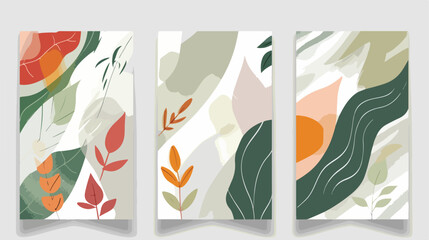 Cover design templates. Vector set of floral abstract