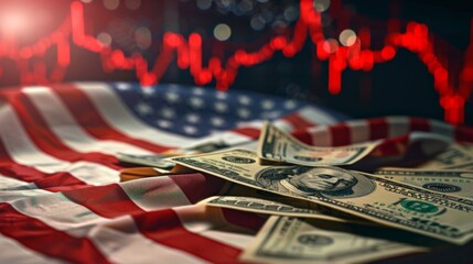 American Flag and Currency Display