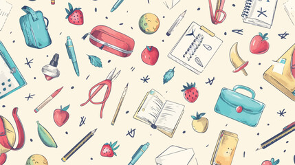 Creative Back To School seamless pattern with education