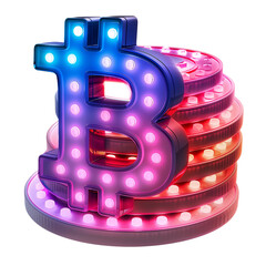sign of crypto currency with bitcoin symbol on white background. Bitcoin Coin. Bitcoin cryptocurrency. Btc currency money sign or symbol business and financial exchange.