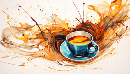  coffee water color image