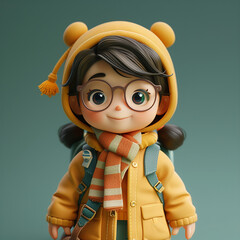 3d rendered photo of cute character model made with generative AI