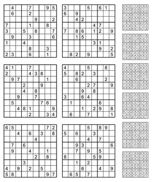 Sudoku game set  with answers.