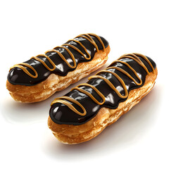 Clipart illustration of eclairs on a white background. Suitable for crafting and digital design projects.[A-0002]