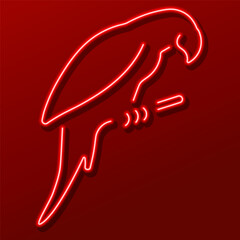 parrot neon sign, modern glowing banner design, colorful modern design trend. Vector illustration.