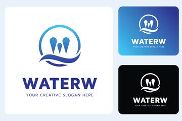 W Water Logo Design Template