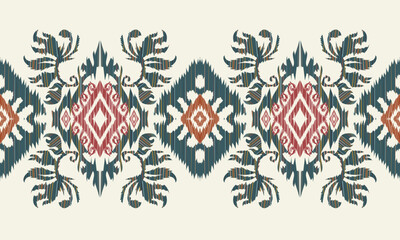 Hand draw Ikat floral paisley embroidery .geometric ethnic oriental pattern traditional.Aztec style abstract vector illustration.great for textiles, banners, wallpapers, wrapping vector design.