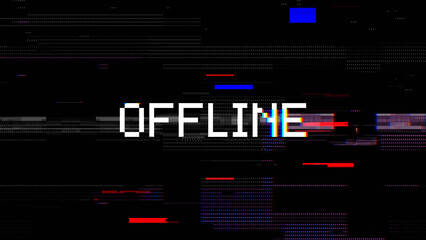 Glitch noise static television or VHS VFX. Tv screen interference distortion effect. Vintage background or glitch transition effect for video editing. Old damaged noisy stripes effect