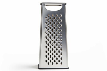 Textured Metal grater isolated on white. Kitchen object handle steel cooking. Generate Ai