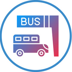 Vector Design Bus Stop Icon Style