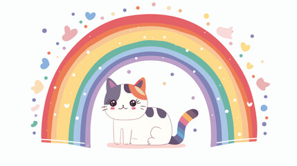 Cute funny cat under LGBT rainbow pride month letteri