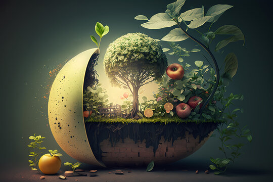 Nature protection. Eco awareness. Harmony and preservation.