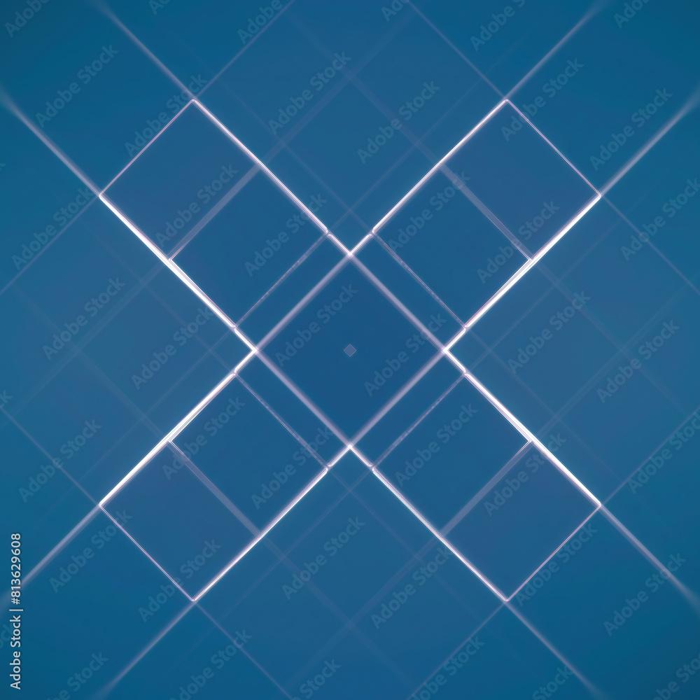 Poster 3d rendering digital illustration of harmonic geometric shapes