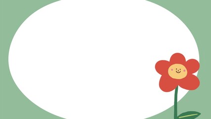 cute flowers with leaf frame in white background. paper , note background decoration.