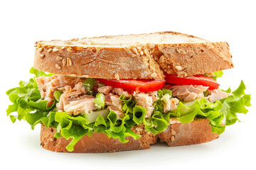 Illustration of tasty tuna salad sandwich on a clear background