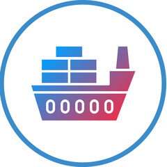 Vector Design Cargo Ship Icon Style
