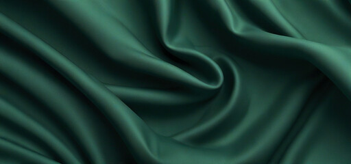 Green fabric texture background, Rainbow waves of silk fabrick texture
