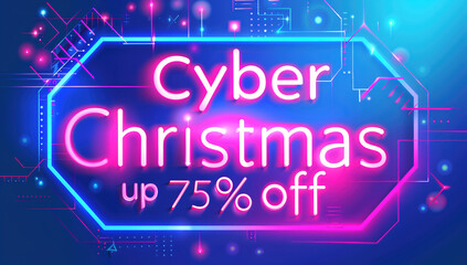 Cyber Monday Glitch Banner. Cyberpunk-Style Promotion with Distorted Text and Glowing Effects.