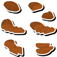 beautiful tasty edible homemade set baked bread consisting of various ingredients