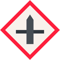 Vector Icon Intersection, traffic sign, alert, road sign, signaling