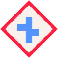 Vector Icon Intersection, sign, traffic, warning, circulation