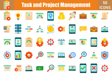 Task and Project Management Icons Set.Web and mobile icons.Vector illustration