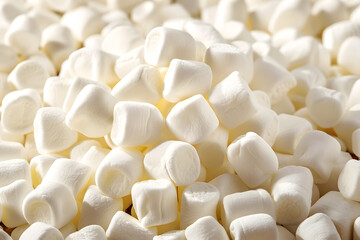 Lots of white marshmallows top view background