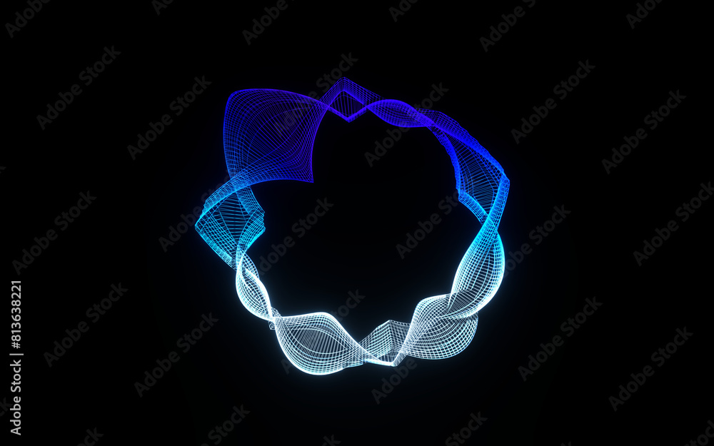 Poster futuristic colorful sphere of lines. network connection big data. abstract technology background. pl