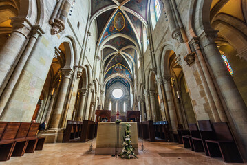 The interior of the UNESCO world heritage site Benedictine monastery Pannonhalma Archabbey