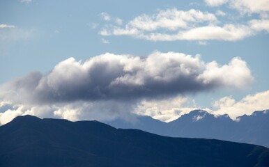 Rolling cloudscape over the hills in the Boland region of the Western Cape province in South Africa