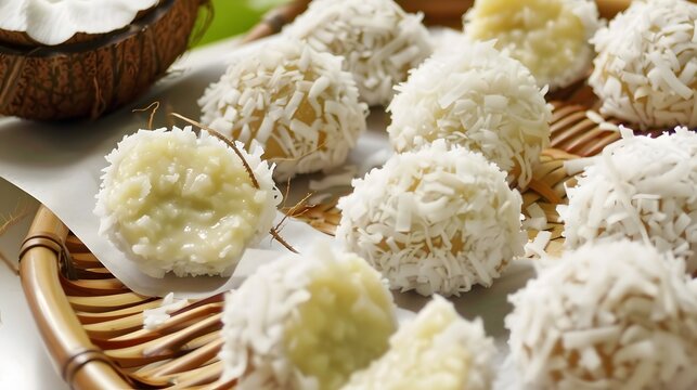 Cocada, a sweet coconut candy often made with sugar and condensed milk