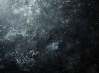 Obraz premium Black chalkboard background, black texture for design or school education concept. Chalk dust on the board with space to write or draw. Blackboard blank mockup.
