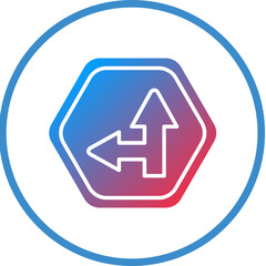 Obraz premium Vector Design Side Road Left Icon Style