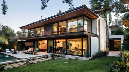 Fototapeta premium house at sunset