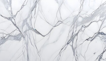 Detailed close-up view of a pristine white marble wall, showcasing the intricate veining and smooth surface texture