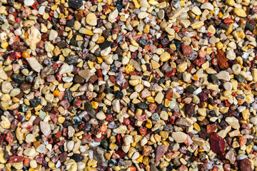 Wet colorful pebbles, natural background