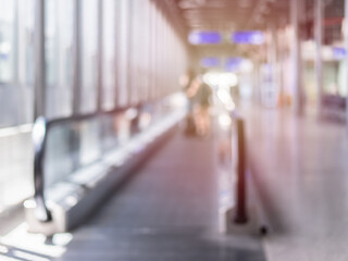 Blurred View of Busy Airport Terminal