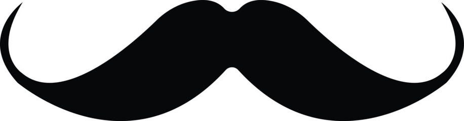 Mustache. Black silhouette of adult man mustaches. Symbol of Father day. Vector illustration. Moustache for men face - Powered by Adobe
