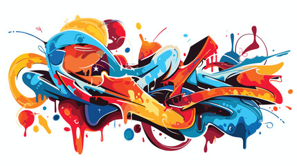 Element of graffiti on white backgroundd Vector style